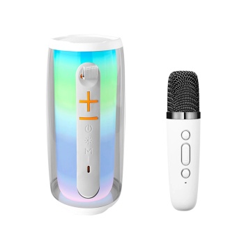 NTM Pluse 6 Mikrofonlu RGB Kablosuz Hoparlör - Beyaz