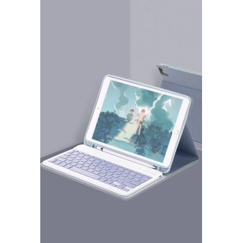 NTM iPad Air 11 (2024) Kılıf KC01 Smart Klavyeli Tablet Kılıfı - Lacivert