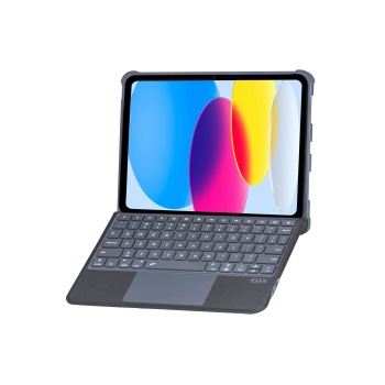 NTM T5508D iPad 2022 10.9 (10.Nesil) Kılıf Palermo Ledli Klavyeli Standlı Tablet Kılıfı - Siyah