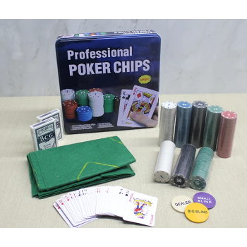 Metal Kutulu 400 Chip Ve 2 Adet İskambil  Kağit Setine Sahip Poker Oyunu Alk3538