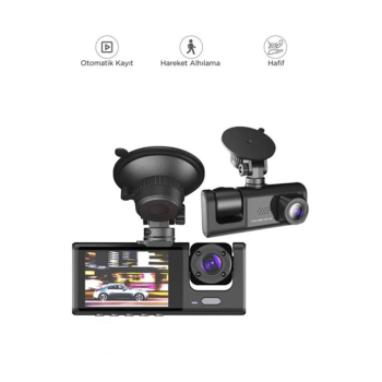 Araç İçi 1080p 3 Kameralı Lcd Ekranlı Gece Görüşlü , G-sensör , Geri Görüş Kamera