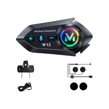 Y12  Motor Kask Kulaklık Rgb Modlu Radyolu Motosiklet Kulaklık 5.3 Bluetooth Intercom