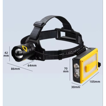 Pro F-3003 Alüminyum Pm10-tg Led Type-c Powerbank Ve Solar Şarjlı Kamp Kafa Feneri