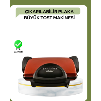2000 Watt Teflon Tost Makinesi – Geniş Plaka, Ayarlanabilir Isı, Kolay Temizlik