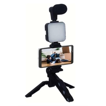 Telefon Tutucu Mikrofonlu Işıklı Youtuber Video Kayıt