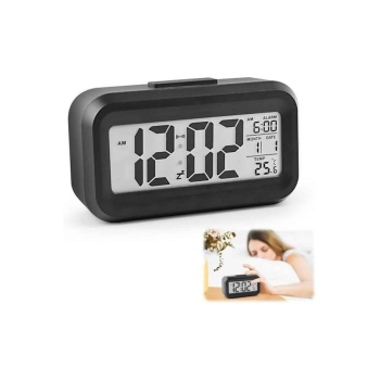 Dijital Işıklı Alarmlı Çalışma Masası Ekran Pilli Çalar Saat