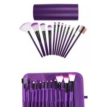 12 Parça Makyaj Fırçası Yumuşak Kıllı Profesyonel Fırça Seti Yüksek Kaliteli Pürüzsüz