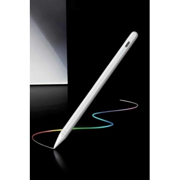 Dokunmatik Kalem Beyaz Şarjlı Yedek Uçlu Android ve İOS Uyumlu