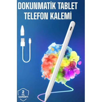 Tablet Kalemi iOS Android Windows Uyumlu Yedek Uçlu Universal Çizim Kalemi