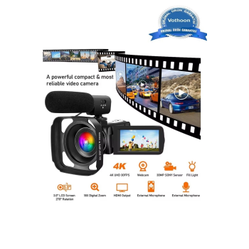 4k Vlog Dijital Video Kamera Wifi 48mp 16x Kaydedici Fotoğrafçılık 3.0’’ıps Dokunmatik Ekran Mikrofon Çift Batarya