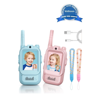 Çocuklar Için Görüntülü Telsiz Konuşma Özellıklı El Telsizi Şarj Edılebılır 50 Mt Menzil Wifi Gerektirmez