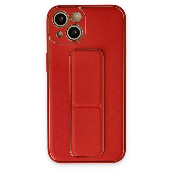NTM iPhone 14 Kılıf Coco Deri Standlı Kapak - Kırmızı