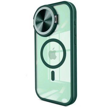 NTM iPhone 15 Pro Kılıf Teleskop Lens Magsafe Silikon Kapak - Koyu Yeşil