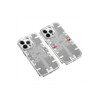 NTM iPhone 14 Pro Max Kılıf Mekanik Bumper Kapak - Gümüş