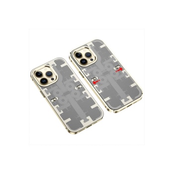 NTM iPhone 14 Pro Max Kılıf Mekanik Bumper Kapak - Gold