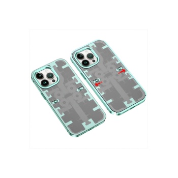 NTM iPhone 14 Pro Max Kılıf Mekanik Bumper Kapak - Yeşil