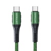 NTM DC43 Type-C to Type-C 1M Örgü 60W Hızlı Şarj Kablo - Yeşil