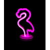 Neon Işıklı Flamingo Yazılı Masa Gece Lambası Pil+usb