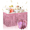 Kendinden Yapışkanlı Rose Gold Metalize Püsküllü Masa Eteği – 75 X 275 Cm Parti Süslemesi