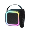 Karaoke Kablosuz Hoparlör Mikrofonlu Rgb Işıklı Bluetooth Speaker Tf Kart/usb Siyah