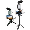 Telefon Tutucu Led Işıklı Kumandalı Mikrofon Telefon Vlog Video Kayıt