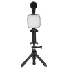 Telefon Tutucu Mini Mikrofonlu Tripod Vlog Çekim Video