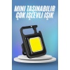 Işıldak USB Şarjlı Cep El Feneri Taşınabilir Mini Led Işık Çok Fonksiyonlu