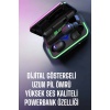 Powerbank Özellikli Kablosuz Bluetooth Kulaklık RGB Işıklı