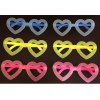 Fosforlu Kalp Model Glow Parti Gözlüğü Karanlıkta Yanan Gözlükler 12 Adet