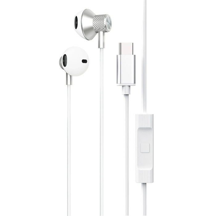 NTM LS-730 1.2M iPhone 15 Serisi ile Uyumlu Type-C Kablolu Kulaklık - Gümüş