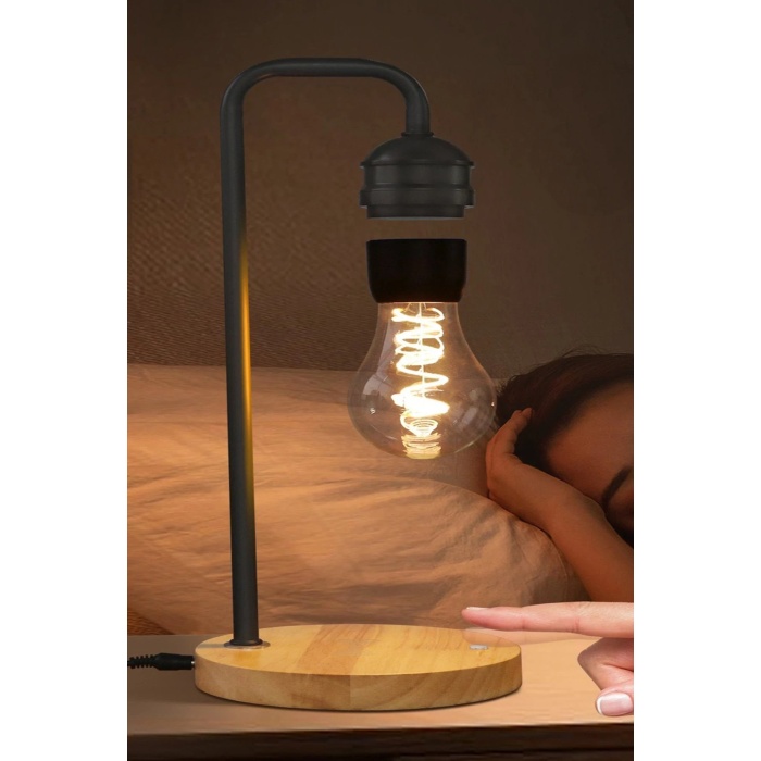 NTM XF01 Ampul Görünümlü Kablosuz Şarj Özellikli Gece Lambası - Siyah