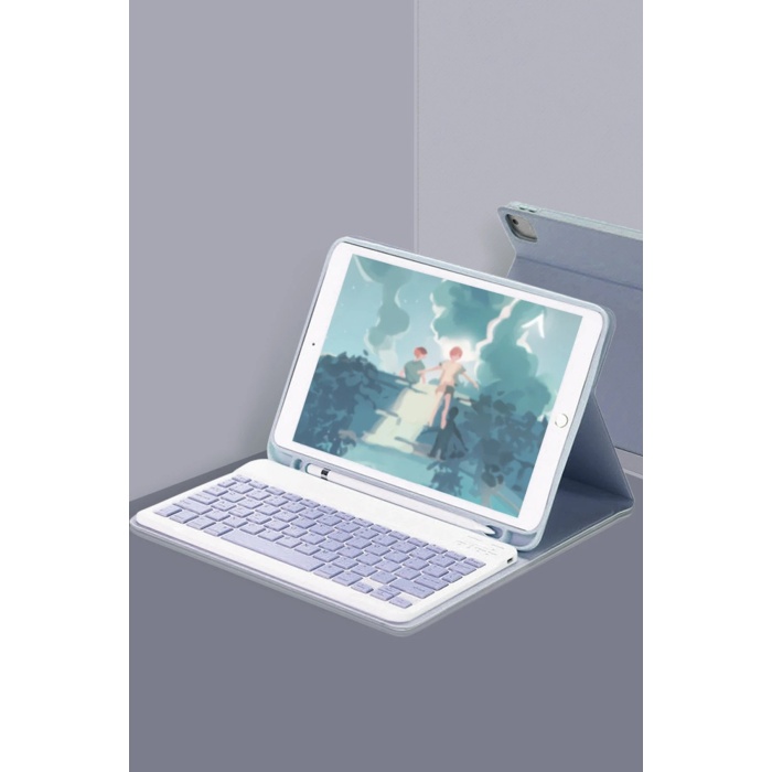 NTM iPad Air 11 (2024) Kılıf KC01 Smart Klavyeli Tablet Kılıfı - Lacivert