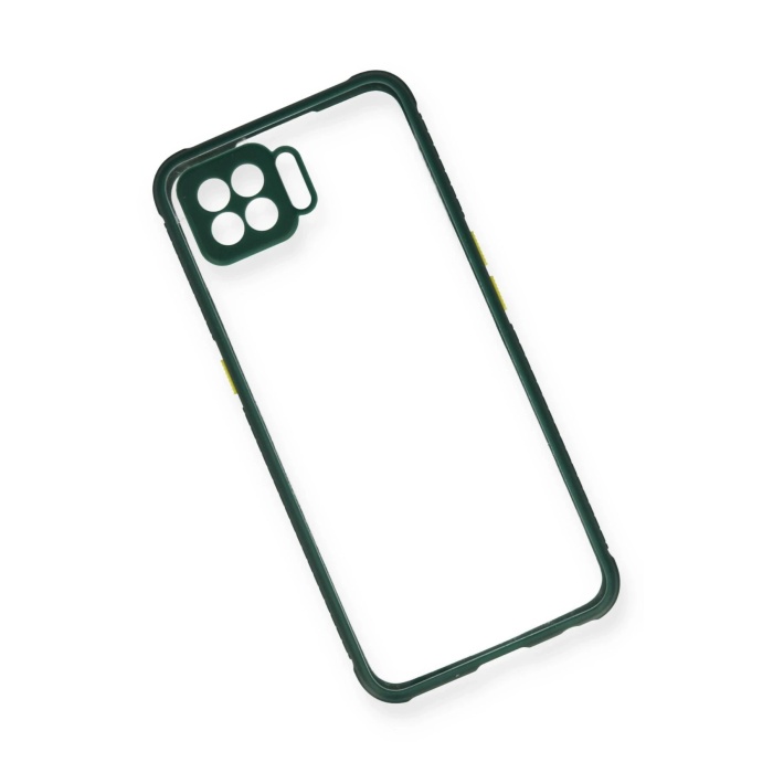 NTM Oppo Reno 4 Lite Kılıf Miami Şeffaf Silikon - Koyu Yeşil