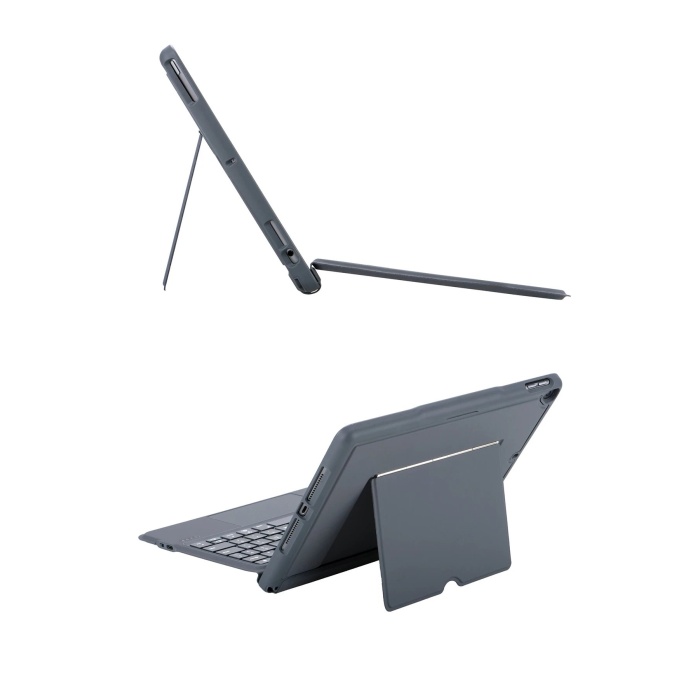 NTM T5506D iPad 10.2 (9.Nesil) Kılıf Palermo Ledli Klavyeli Standlı Tablet Kılıfı - Siyah