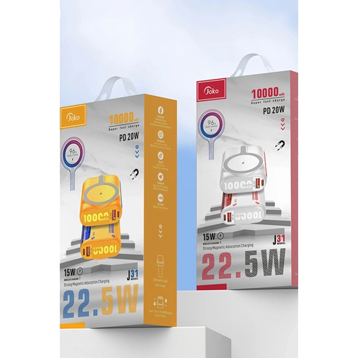 NTM J31 10.000 mAh 20W PD Magsafe Powerbank - Turuncu