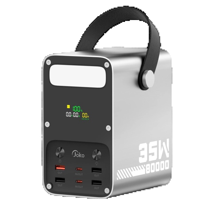 NTM J52 80.000 mAh Dijital Şarj Göstergeli Led Işıklı 35W PD Powerbank - Gümüş