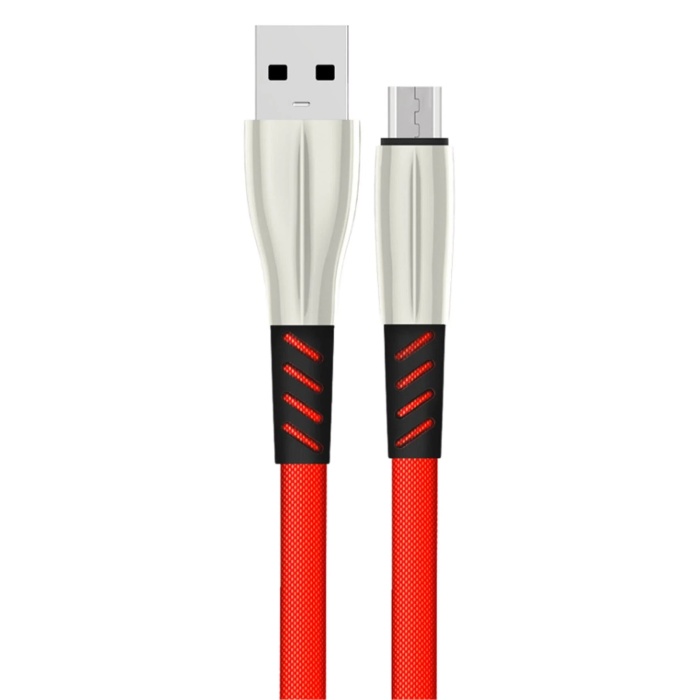 NTM S88 Metal Uçlu Micro USB Kablo 1M 2.4A - Kırmızı