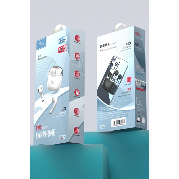 NTM GT12 Kablosuz Airpods Kulaklık - Siyah