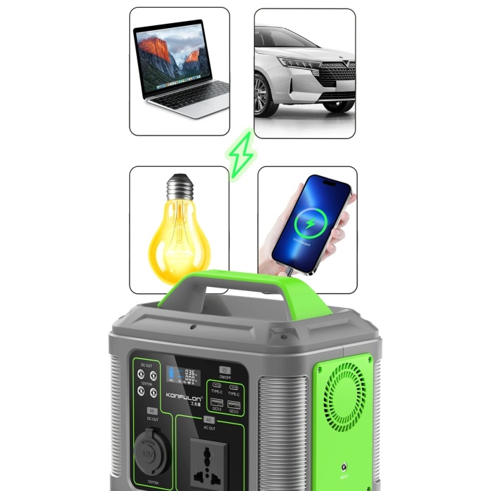 NTM CN04 Powerbank 300W 60.000 mAh 5W Led Işıklı Kamp Şarj PD 60W - Gri