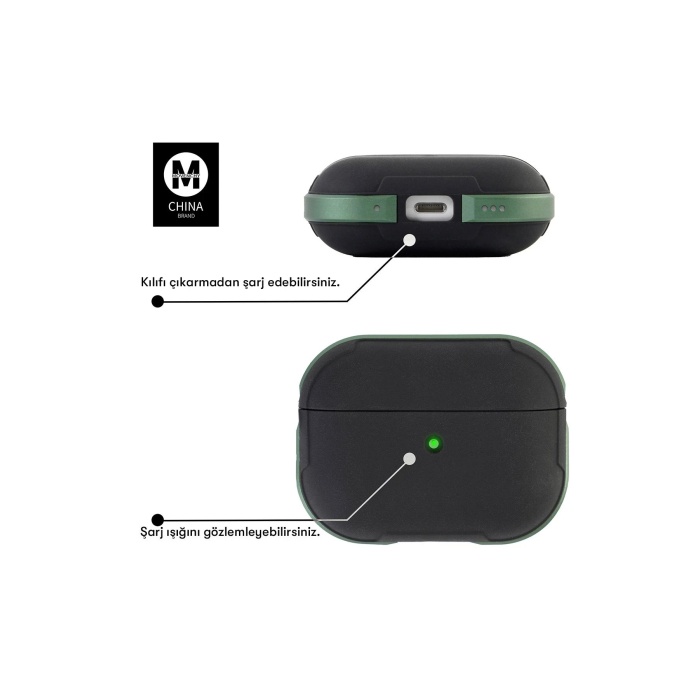 NTM Airpods Pro 2 (2.nesil) MO-A8 Armor Kılıf - Sierra Blue