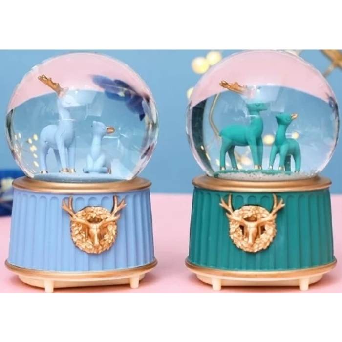 Mavi-yeşil Geyik Kar Küresi Küçük Boy