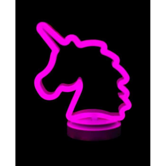 Neon Işıklı Unicorn Masa Gece Lambası Pil+usb