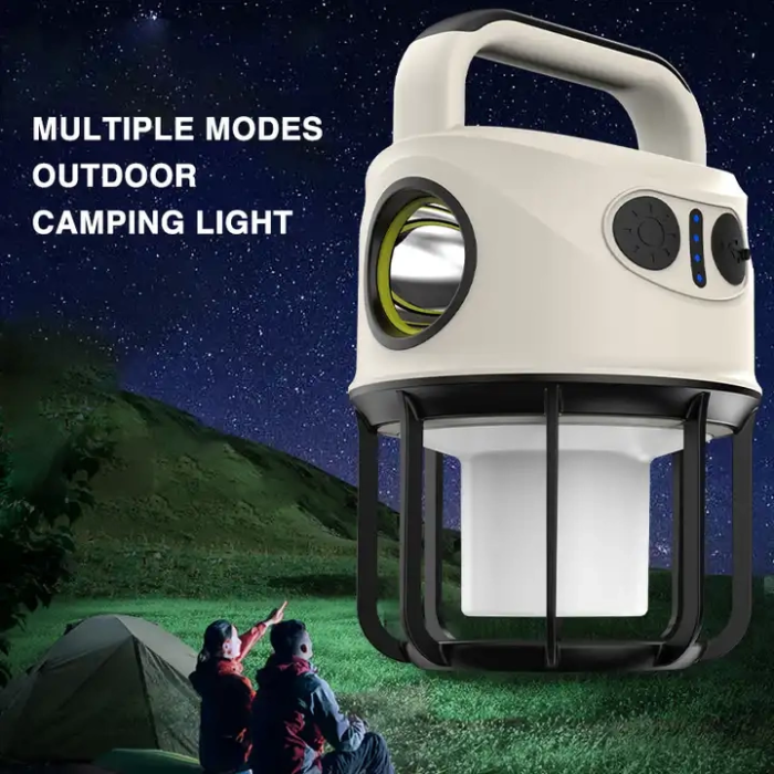 Ps-22025 Çift Işıklı Type-c Powerbank Özellikli Taşınabilir Şarj Edilebilir Kamp Lambası