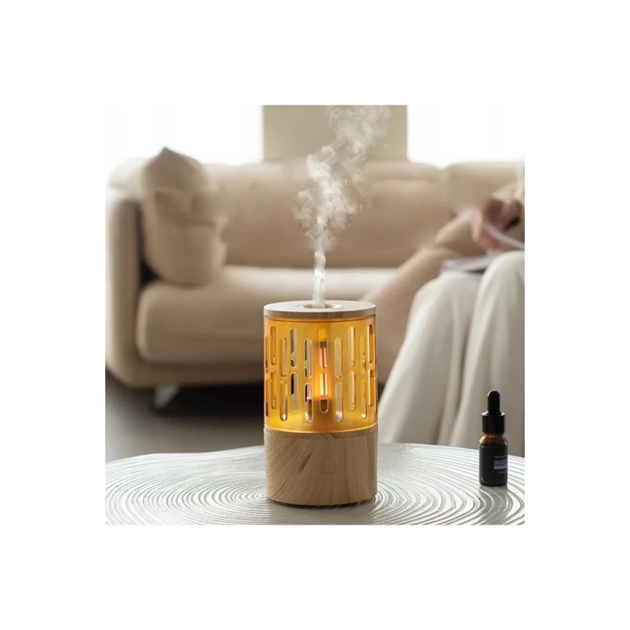 Mum Işığı Görünümlü Taşınabilir 125ml Kapasiteli Işıklı Aroma Yayıcı Hava Nemlendirici