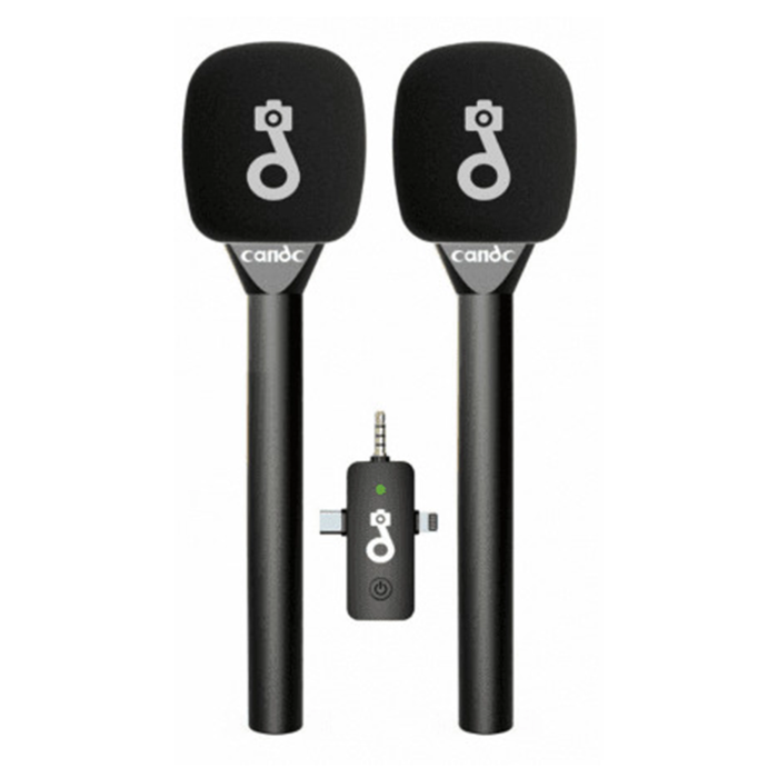 Çift Mikrofonlu Profosyonel Kablosuz Yüksek Kaliteli Ses Kaydı Röportaj Mikrofonu