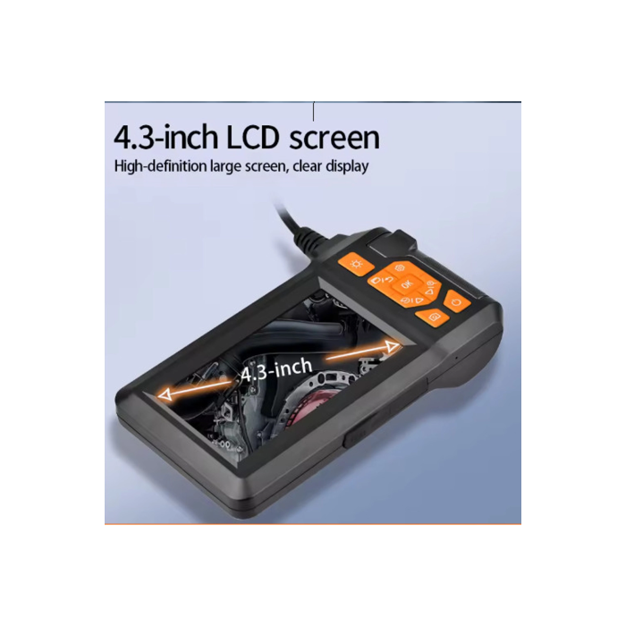 Ekranlı 3 Kameralı 10 Mt Hafıza Kart Destekli Sert Kablo Yılan Endoskop Kamera 8 Mm 4.3 Inc