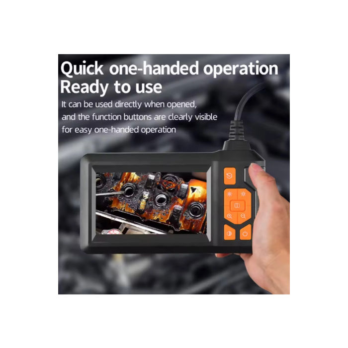 Ekranlı 3 Kameralı 10 Mt Hafıza Kart Destekli Sert Kablo Yılan Endoskop Kamera 8 Mm 4.3 Inc