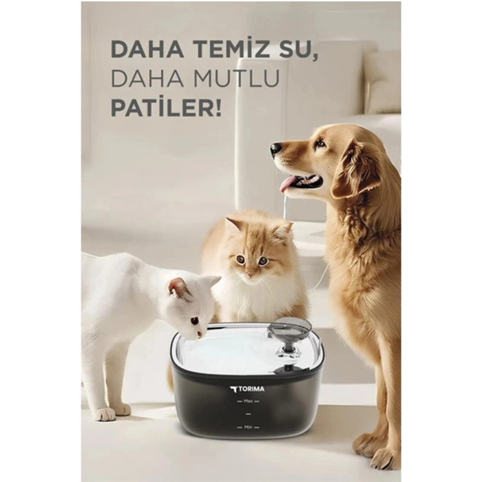 Otomatik Filtreli Kedi Köpek Su Pınarı Su Çeşmesi Ultra Sessiz Su Şelalesi 2.5lt