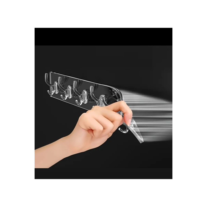 5li Kendinden Yapışkanlı Güçlü Şeffaf Askılık - Kapı Arkası Mutfak Duvar Banyo Askı