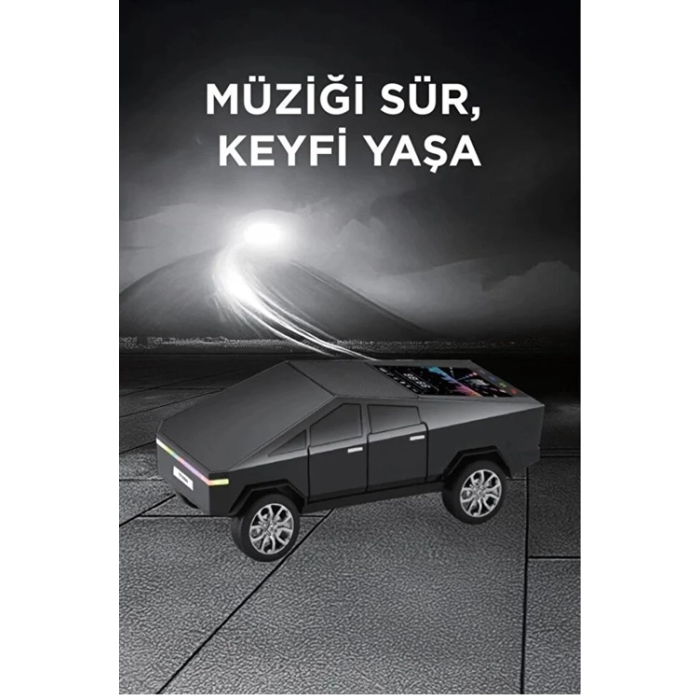 D68 Cyber Model Araba Tasarımlı Bluetooth Hoparlör 15w Güçlü Ses Rgb Led /tws/usb Siyah
